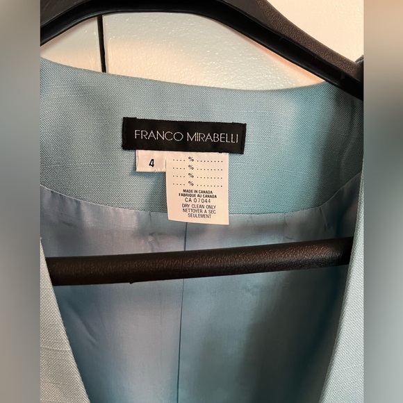 Sky blue suit jacket (size 4) and skirt (size 2) - Franco Mirabelli - Picture 4 of 9